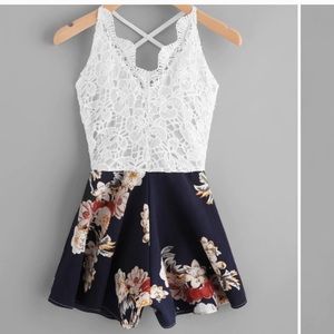 SHEIN Lace Floral Romper | sz M | EUC
